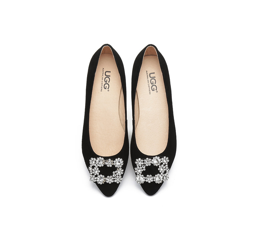 Flats - AS UGG Women Leather Ballet Flats Isabella