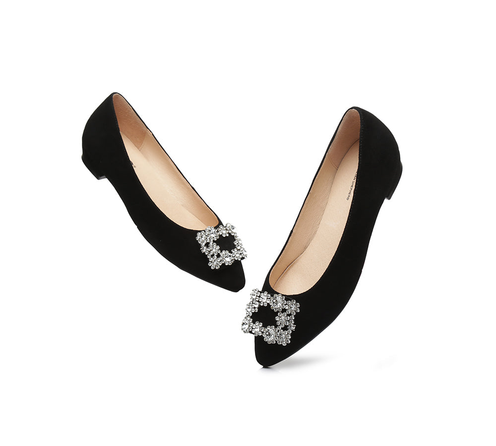 Flats - AS UGG Women Leather Ballet Flats Isabella