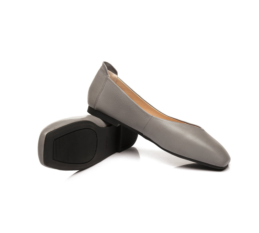 Flats - AS UGG Women Leather Ballet Flats Linda
