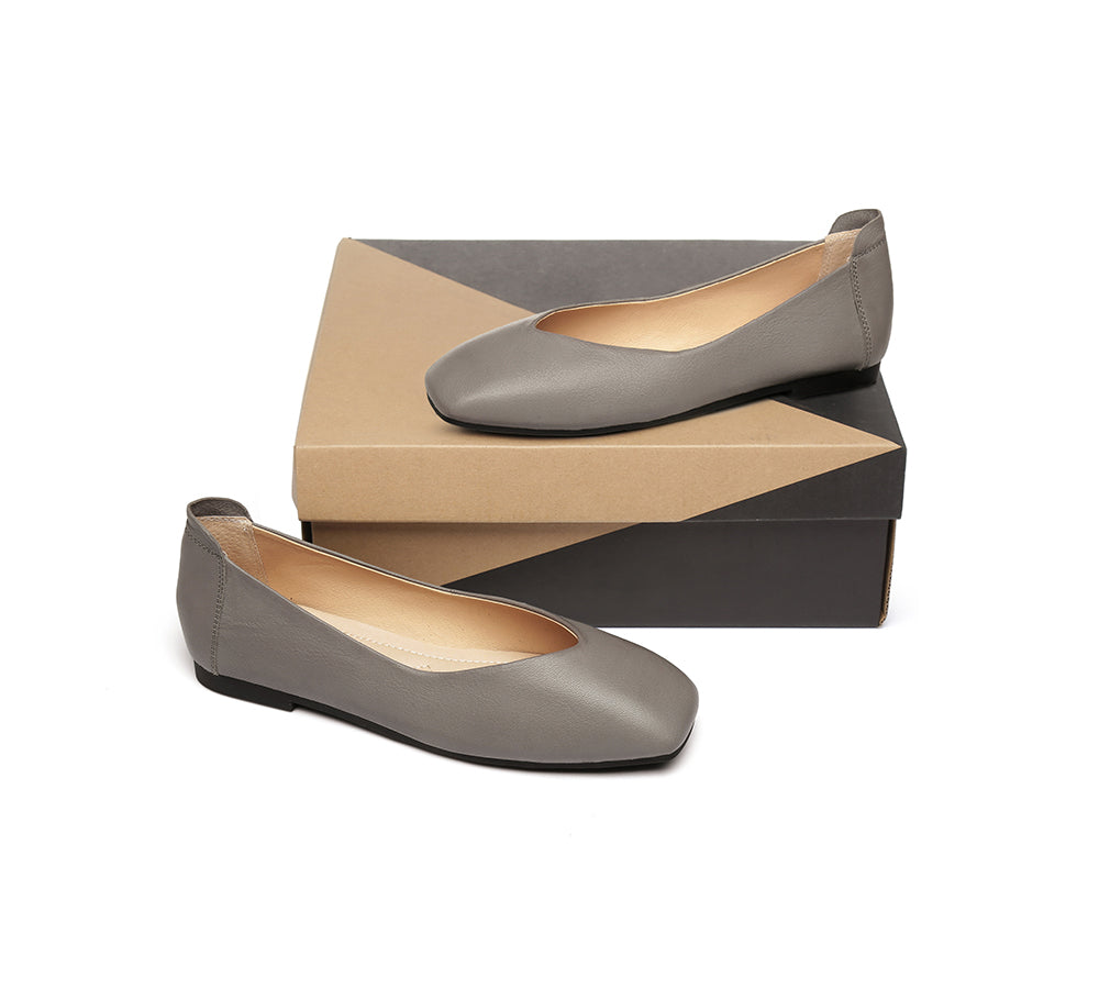 Flats - AS UGG Women Leather Ballet Flats Linda