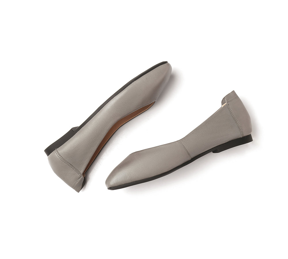 Flats - AS UGG Women Leather Ballet Flats Linda