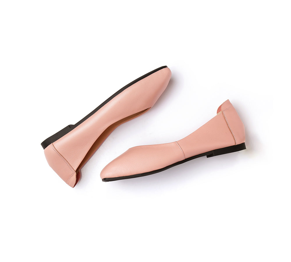 Flats - AS UGG Women Leather Ballet Flats Linda