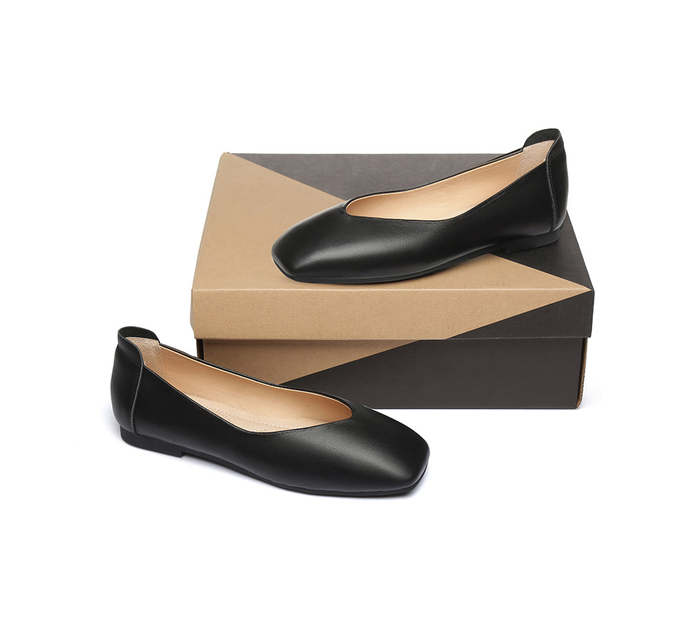 Flats - AS UGG Women Leather Ballet Flats Linda