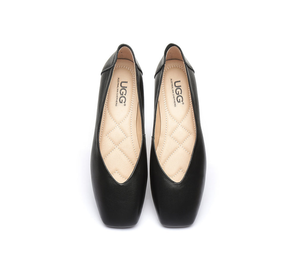 Flats - AS UGG Women Leather Ballet Flats Linda