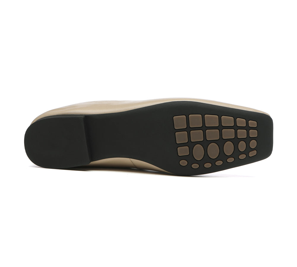 Flats - Square Toe Leather Ballet Flats Women Libera