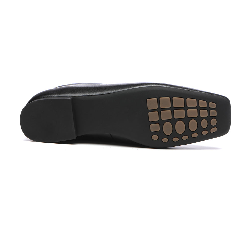 Flats - Square Toe Leather Ballet Flats Women Libera