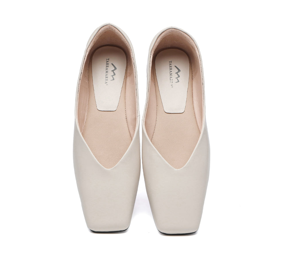 Flats - Square Toe Leather Ballet Flats Women Libera