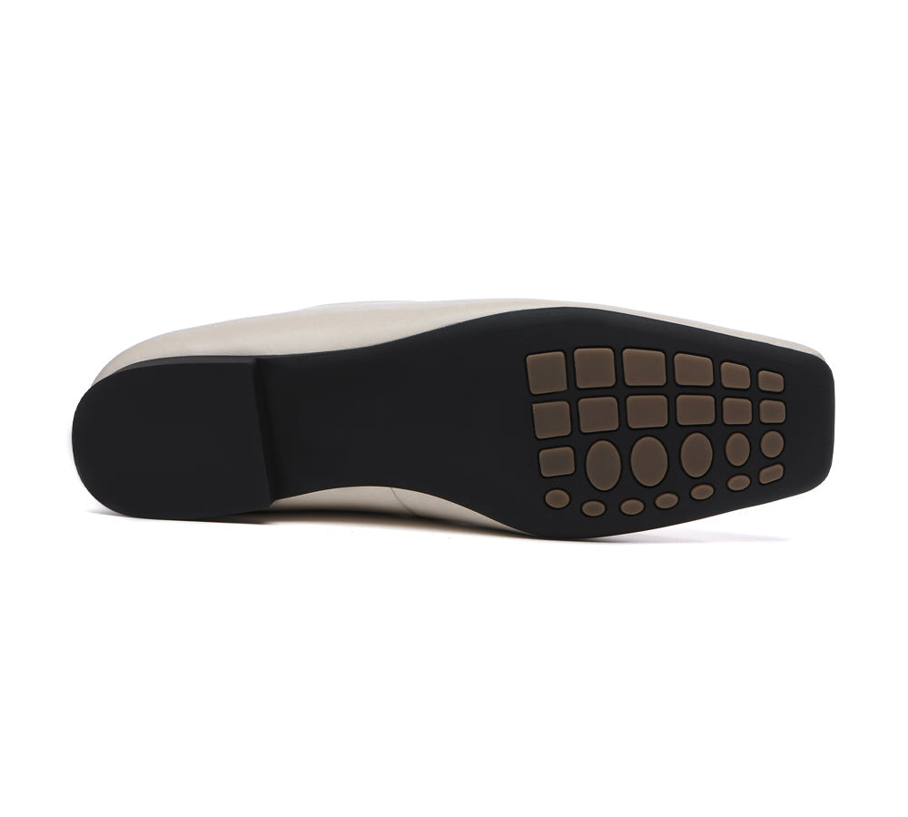 Flats - Square Toe Leather Ballet Flats Women Libera