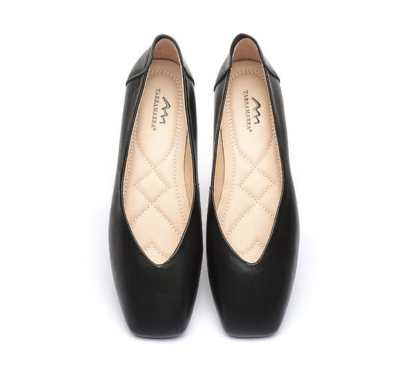 Flats - Square Toe Leather Ballet Flats Women Linda