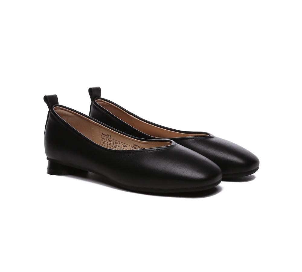 Flats - Women Ballet Leather Round Toe Flats