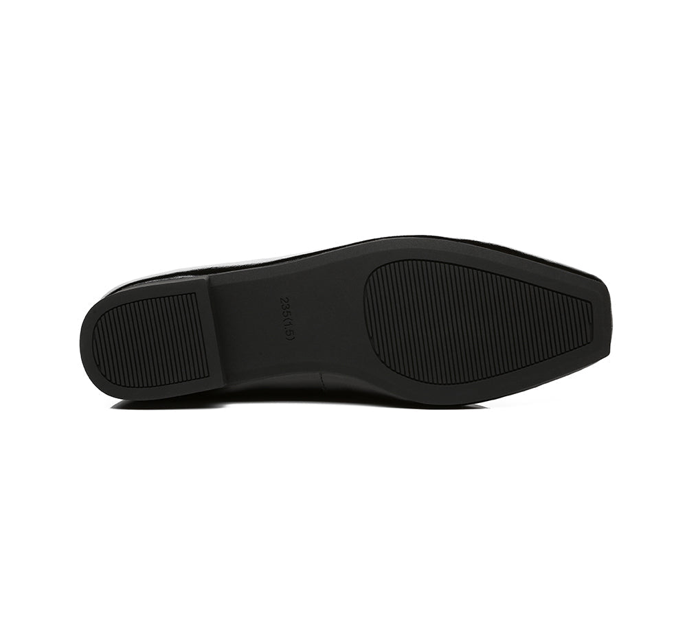 EVERAU® Women Leather Ballet Flats Olivia - Flats - Black - AU Ladies 4 / AU Men 2 / EU 35 - Uggoutlet