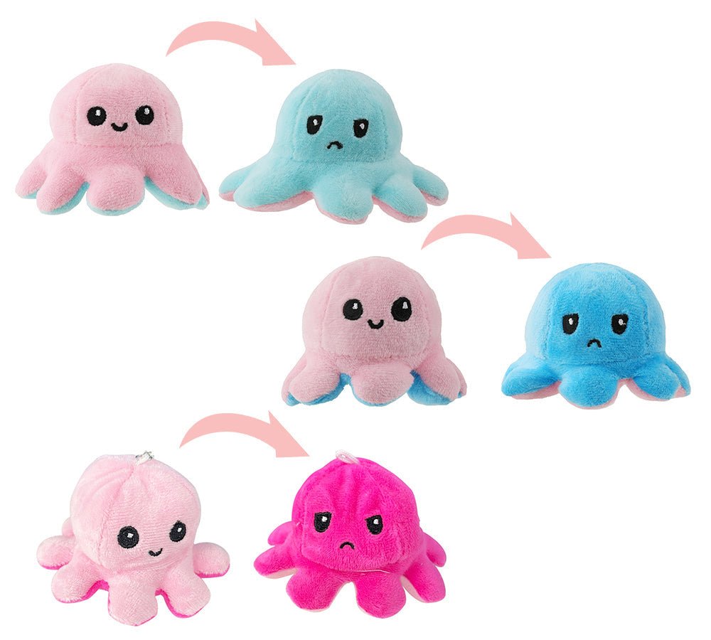 Flip Octopus Plush Key Chain Small - Pink/dark Blue - One Size - Uggoutlet