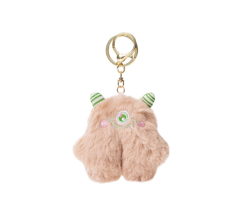 Fluffy Cute Cylin Keyring - keyring - Khaki - One Size - Uggoutlet