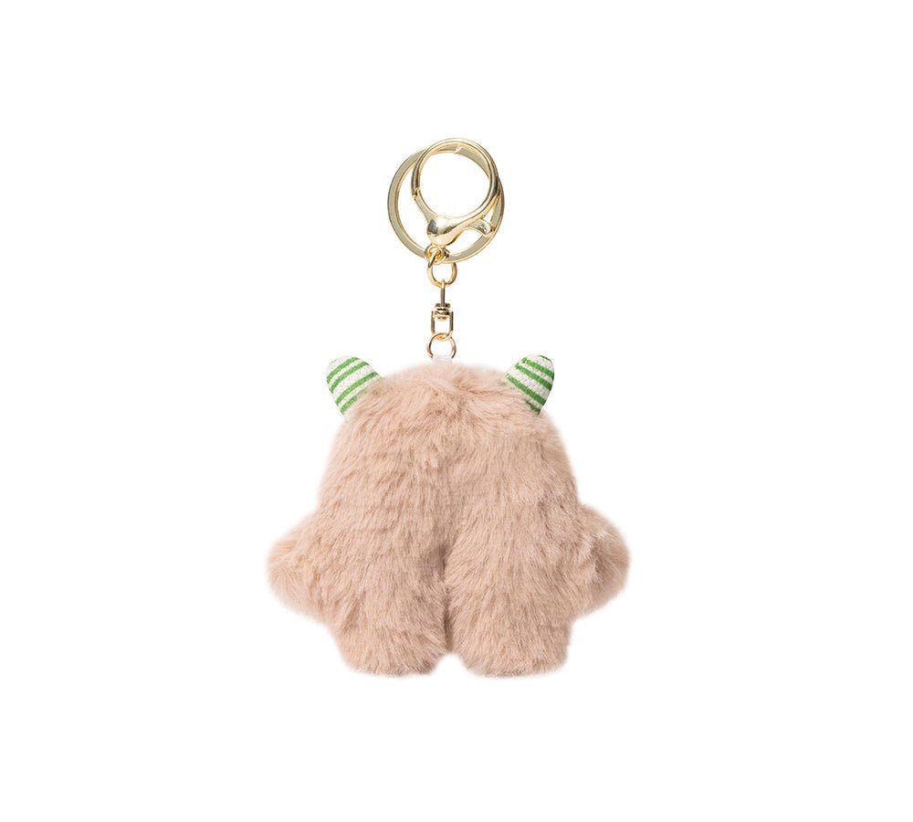 Fluffy Cute Cylin Keyring - keyring - Khaki - One Size - Uggoutlet