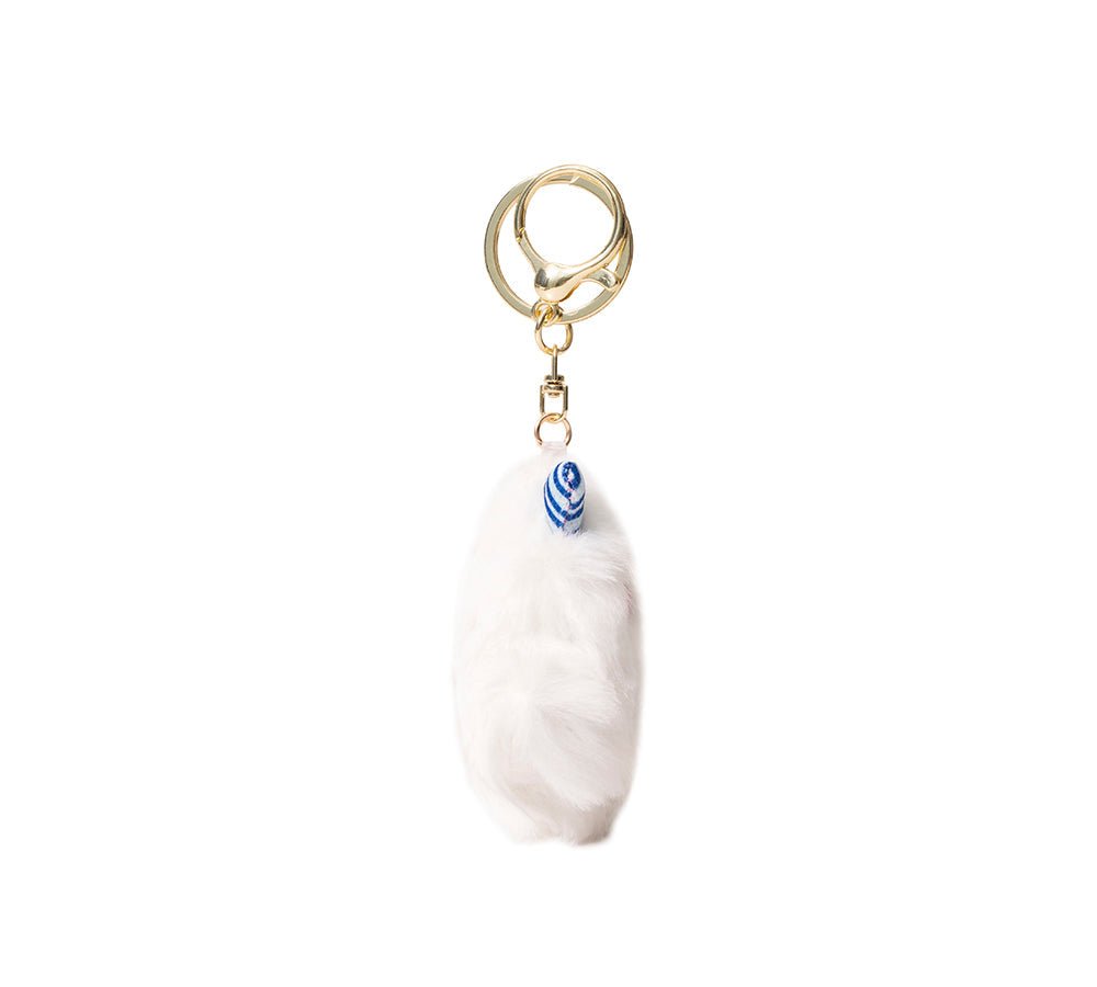Fluffy Cute Cylin Keyring - keyring - White - One Size - Uggoutlet