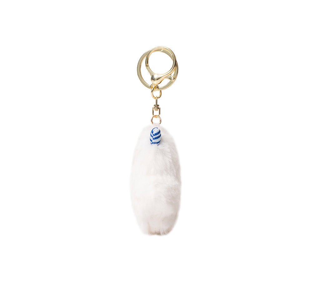 Fluffy Cute Cylin Keyring - keyring - White - One Size - Uggoutlet