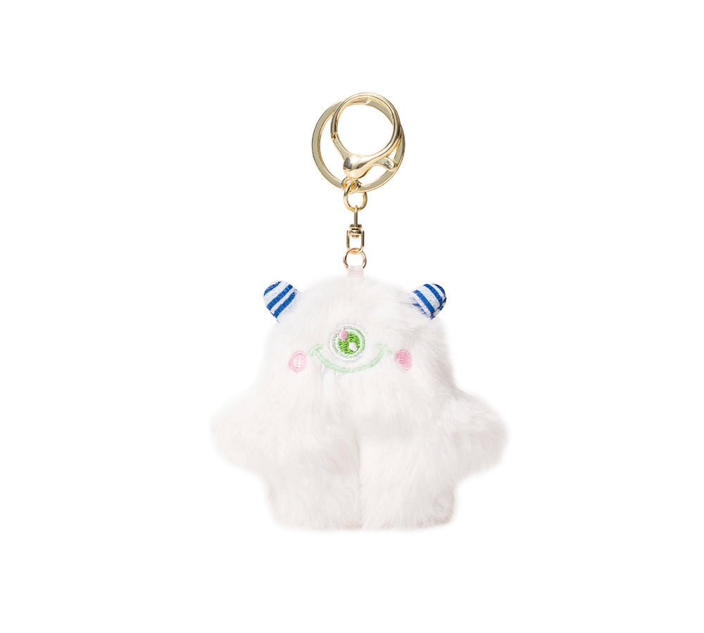 Fluffy Cute Cylin Keyring - keyring - White - One Size - Uggoutlet