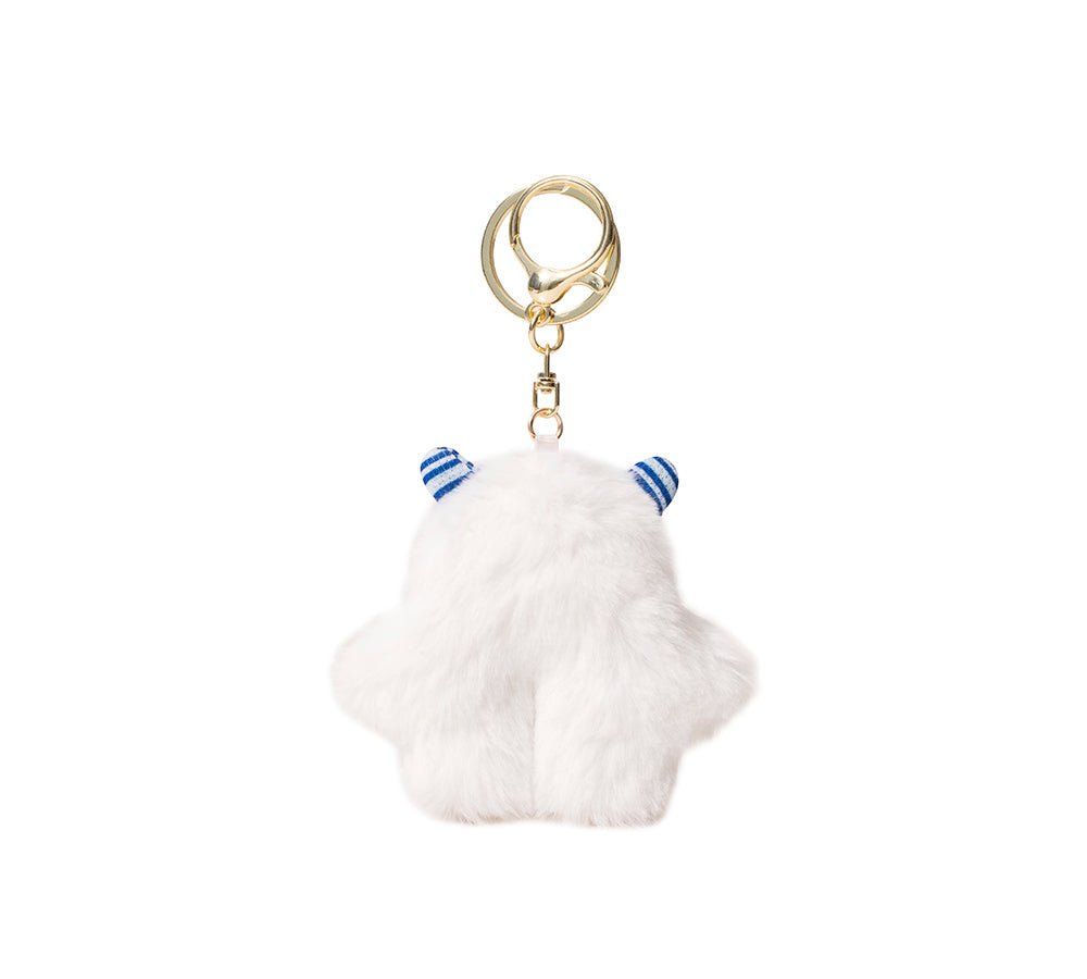 Fluffy Cute Cylin Keyring - keyring - White - One Size - Uggoutlet