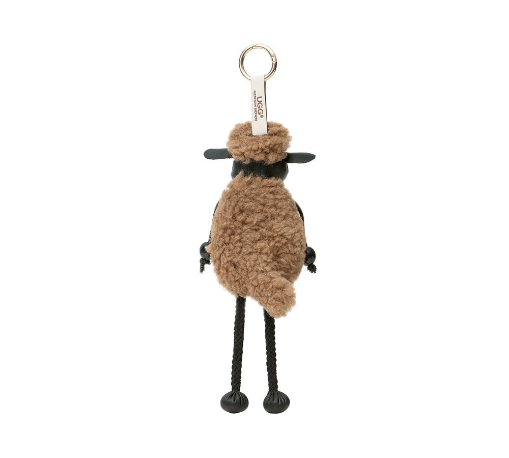 Fluffy Sheepskin Wool Sheep Keyrings - keyring - Brown - One Size - Uggoutlet