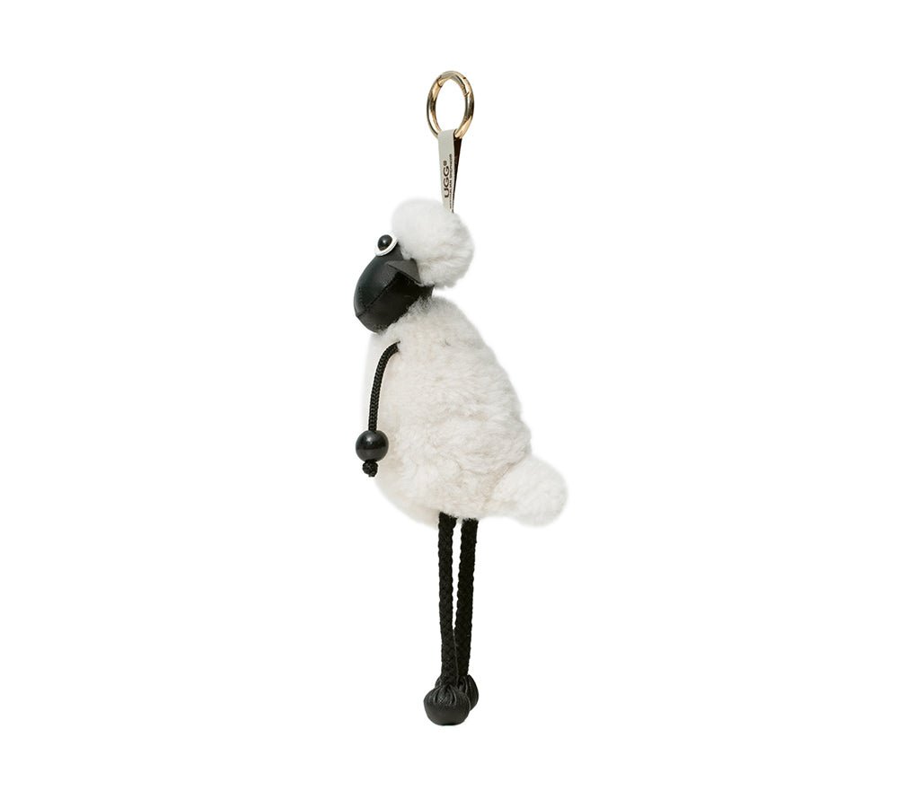 Fluffy Sheepskin Wool Sheep Keyrings - keyring - Cream - One Size - Uggoutlet