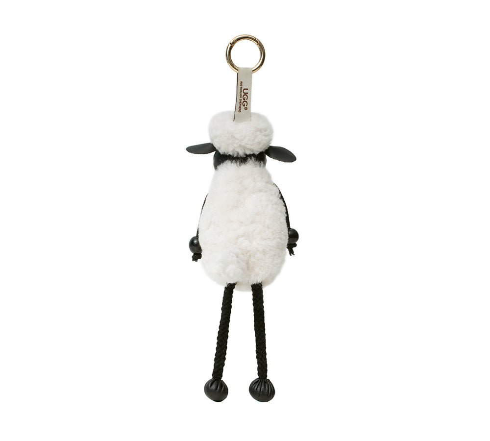 Fluffy Sheepskin Wool Sheep Keyrings - keyring - Cream - One Size - Uggoutlet