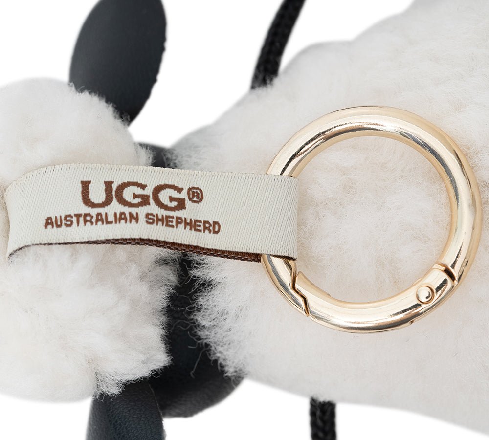 Fluffy Sheepskin Wool Sheep Keyrings - keyring - Cream - One Size - Uggoutlet