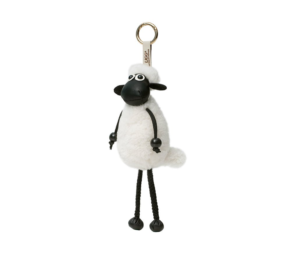 Fluffy Sheepskin Wool Sheep Keyrings - keyring - Cream - One Size - Uggoutlet