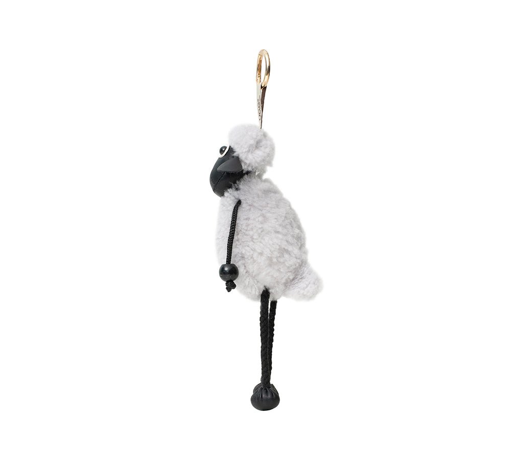 Fluffy Sheepskin Wool Sheep Keyrings - keyring - Grey - One Size - Uggoutlet