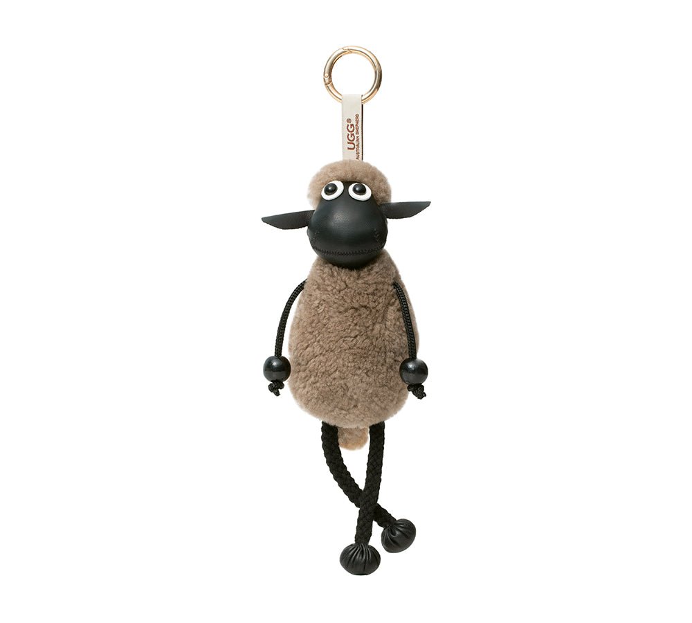 Fluffy Sheepskin Wool Sheep Keyrings - keyring - Latte - One Size - Uggoutlet