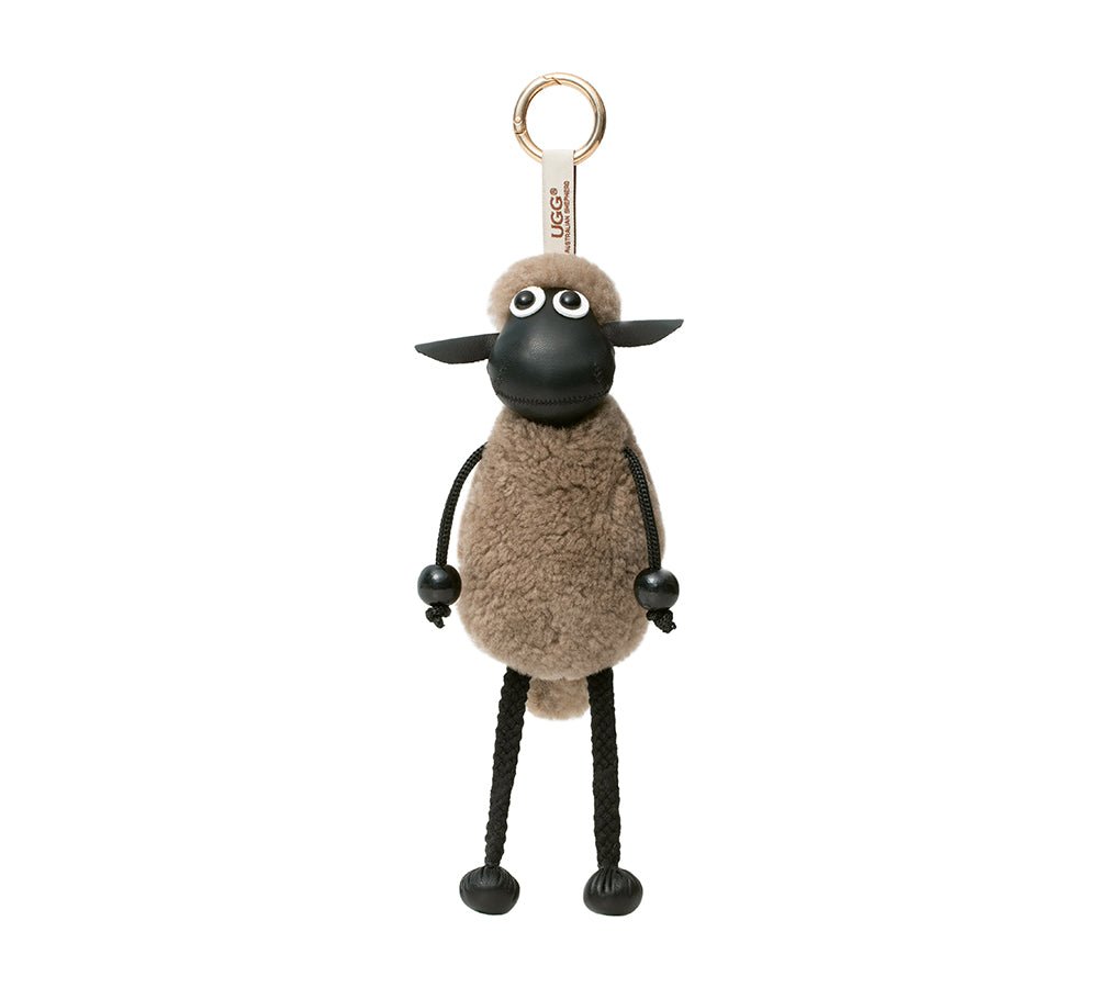 Fluffy Sheepskin Wool Sheep Keyrings - keyring - Latte - One Size - Uggoutlet