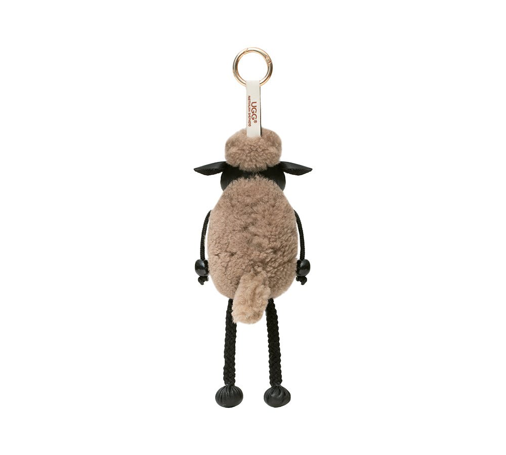 Fluffy Sheepskin Wool Sheep Keyrings - keyring - Latte - One Size - Uggoutlet