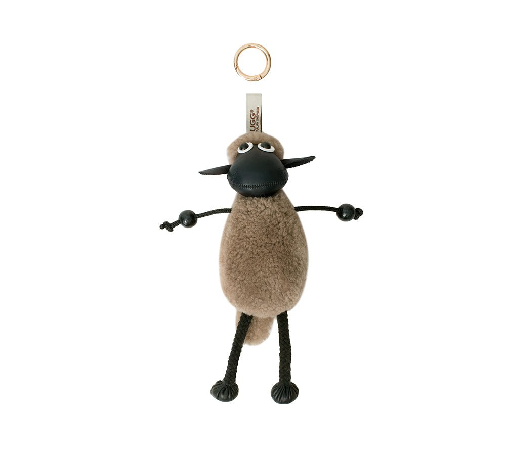 Fluffy Sheepskin Wool Sheep Keyrings - keyring - Latte - One Size - Uggoutlet