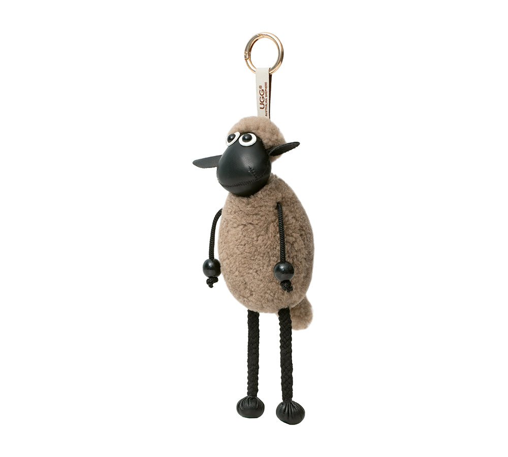 Fluffy Sheepskin Wool Sheep Keyrings - keyring - Latte - One Size - Uggoutlet