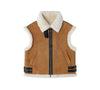 Fluffy Sheepskin Wool Zip Sleeveless Vest Dale - Vest - Chestnut - M - Uggoutlet