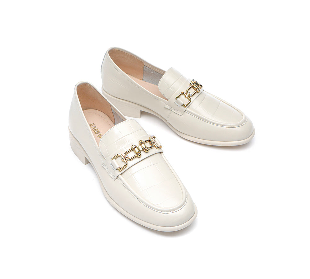 Heels - Leather Low Block Heels Women Katia