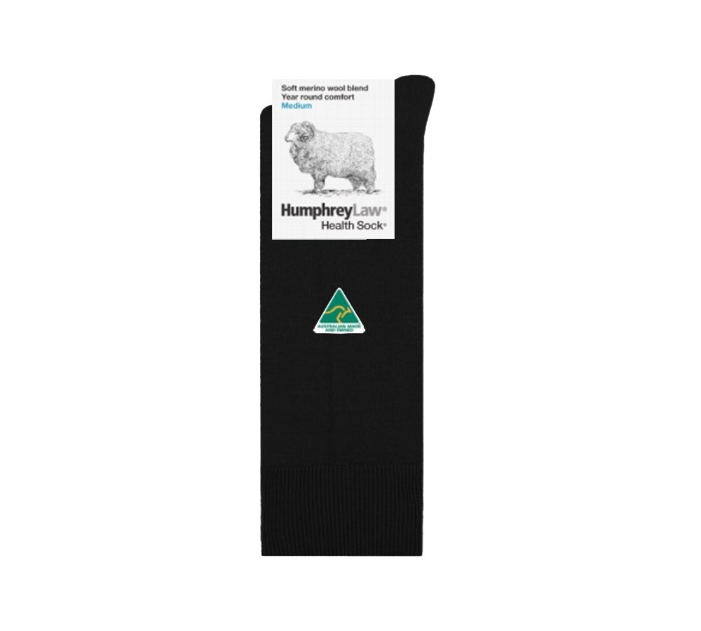 Humphrey Law Men Fine Merino Wool Blend Health Socks - Socks - Charcoal - M - Uggoutlet