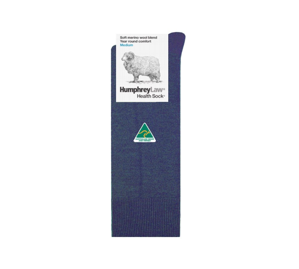 Humphrey Law Men Fine Merino Wool Blend Health Socks - Socks - Navy - M - Uggoutlet