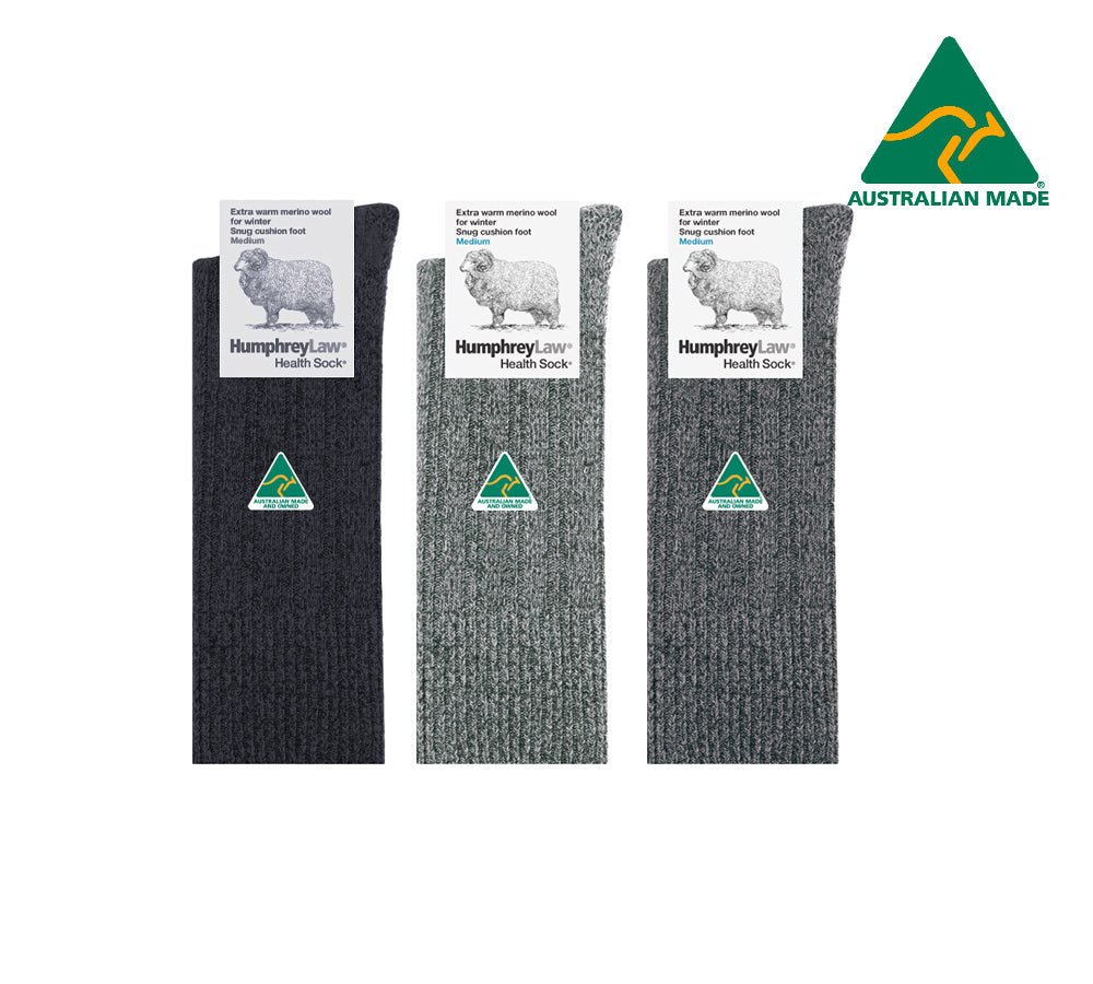 Humphrey Law Merino Wool Winter Health Socks - Socks - Charcoal - S - Uggoutlet