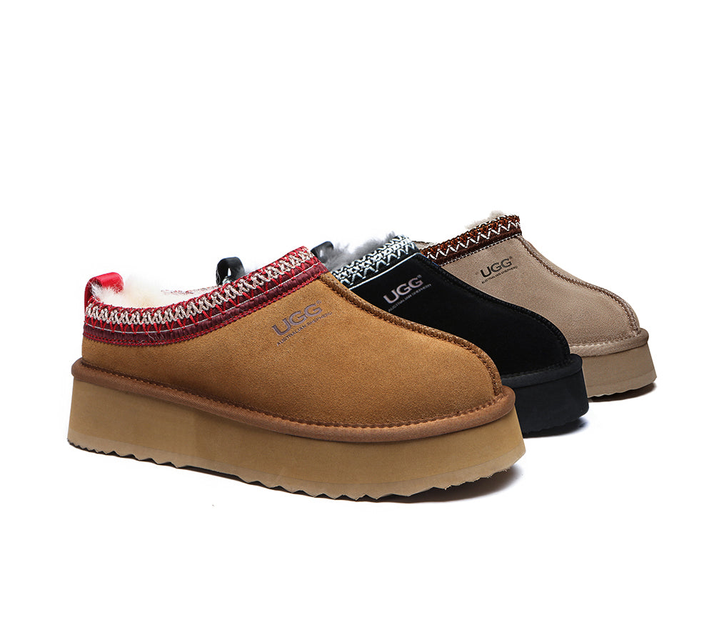 AUSTRALIAN SHEPHERD® UGG Slippers Sheepskin Wool Ankle Platform Tazzy Ventus - UGG EXPRESS