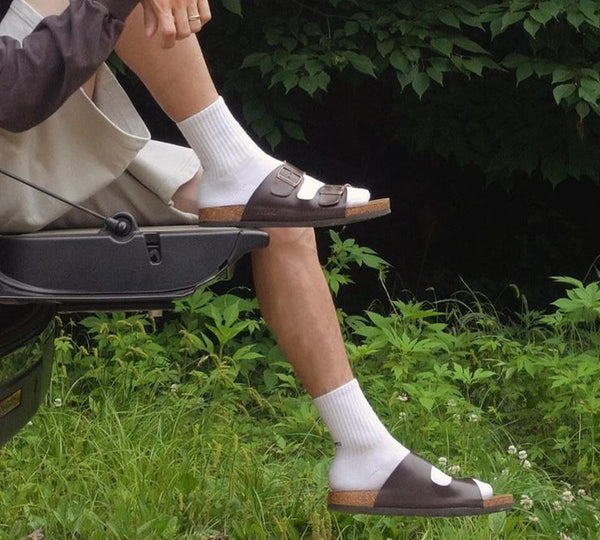 Men Adjustable Strap Embossed Summer Beach Large Size Mick Sandal Slides