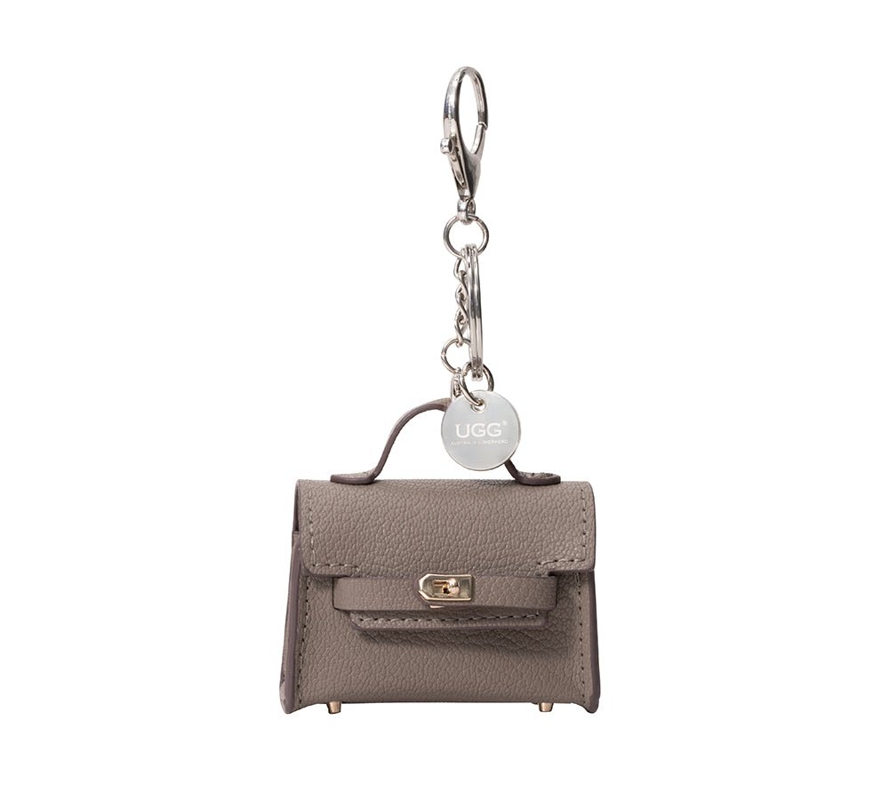 Leather - Look Mini Purse Keyring Earpods Case - Earpods Case - Taupe - One Size - Uggoutlet