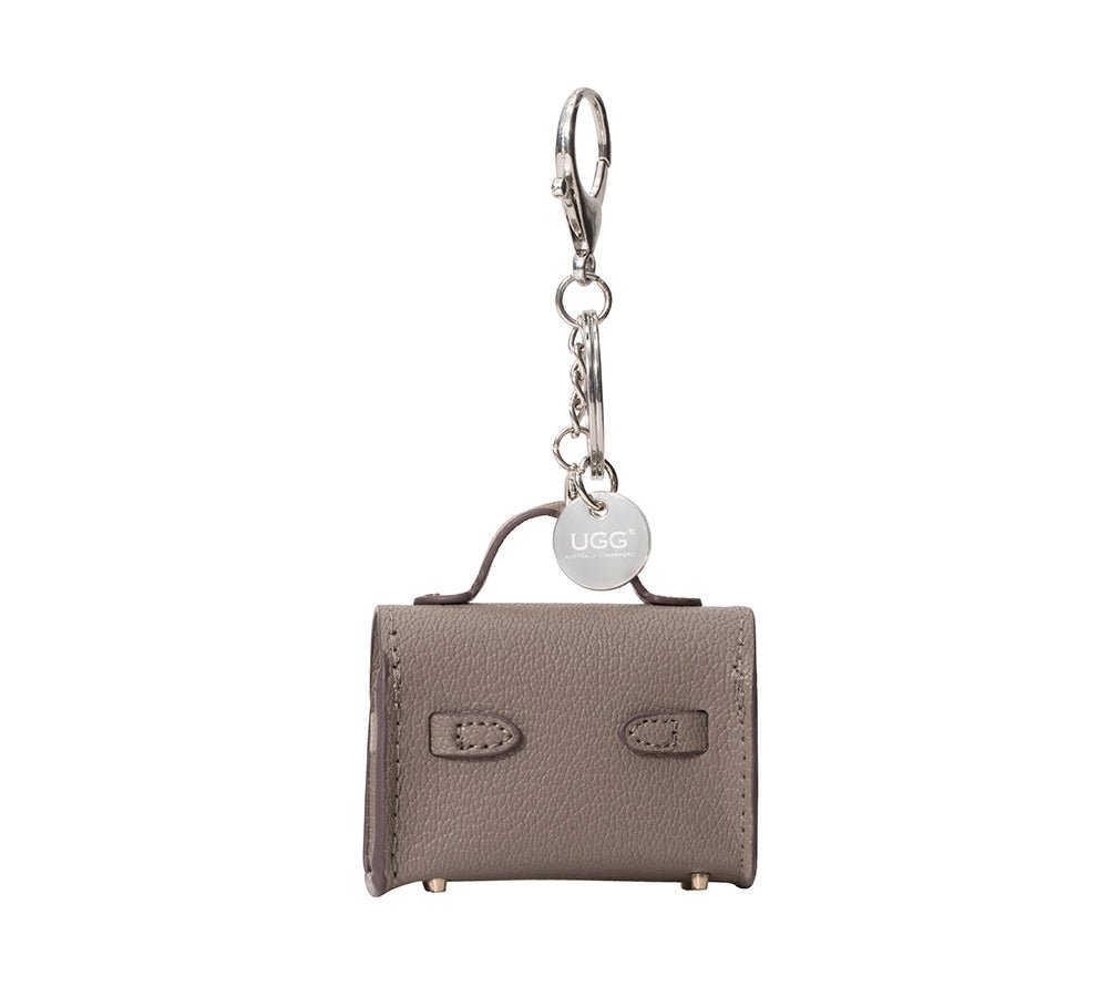 Leather - Look Mini Purse Keyring Earpods Case - Earpods Case - Taupe - One Size - Uggoutlet