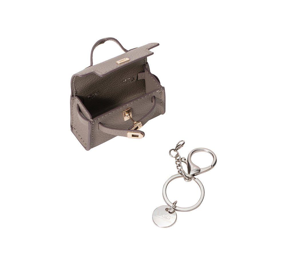 Leather - Look Mini Purse Keyring Earpods Case - Earpods Case - Taupe - One Size - Uggoutlet