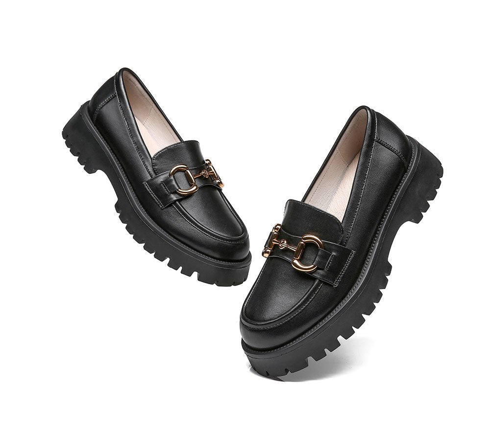 Loafer - Shining Leather Loafer Platform Women Raya