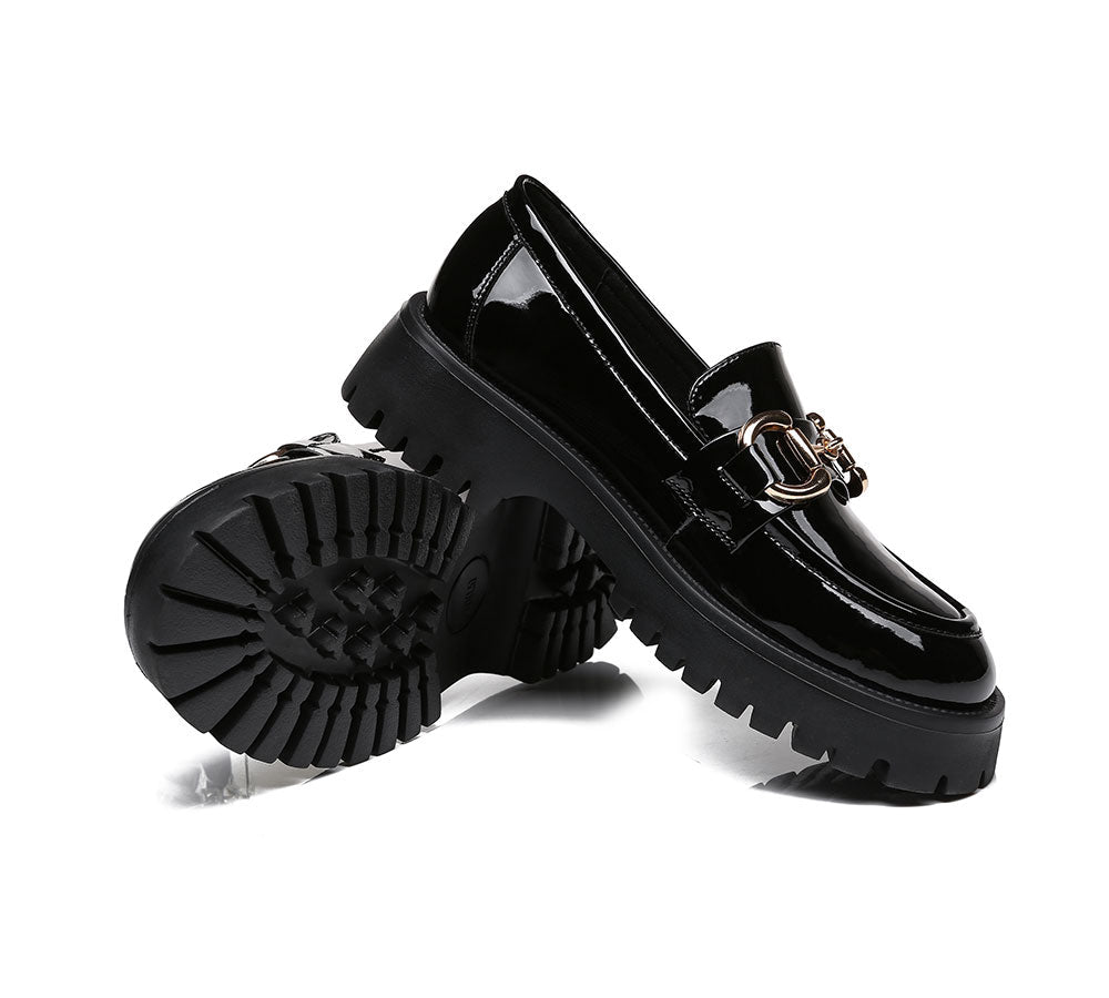 Loafer - Shining Leather Loafer Platform Women Raya