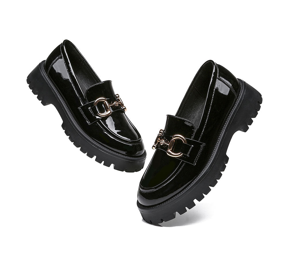 Loafer - Shining Leather Loafer Platform Women Raya