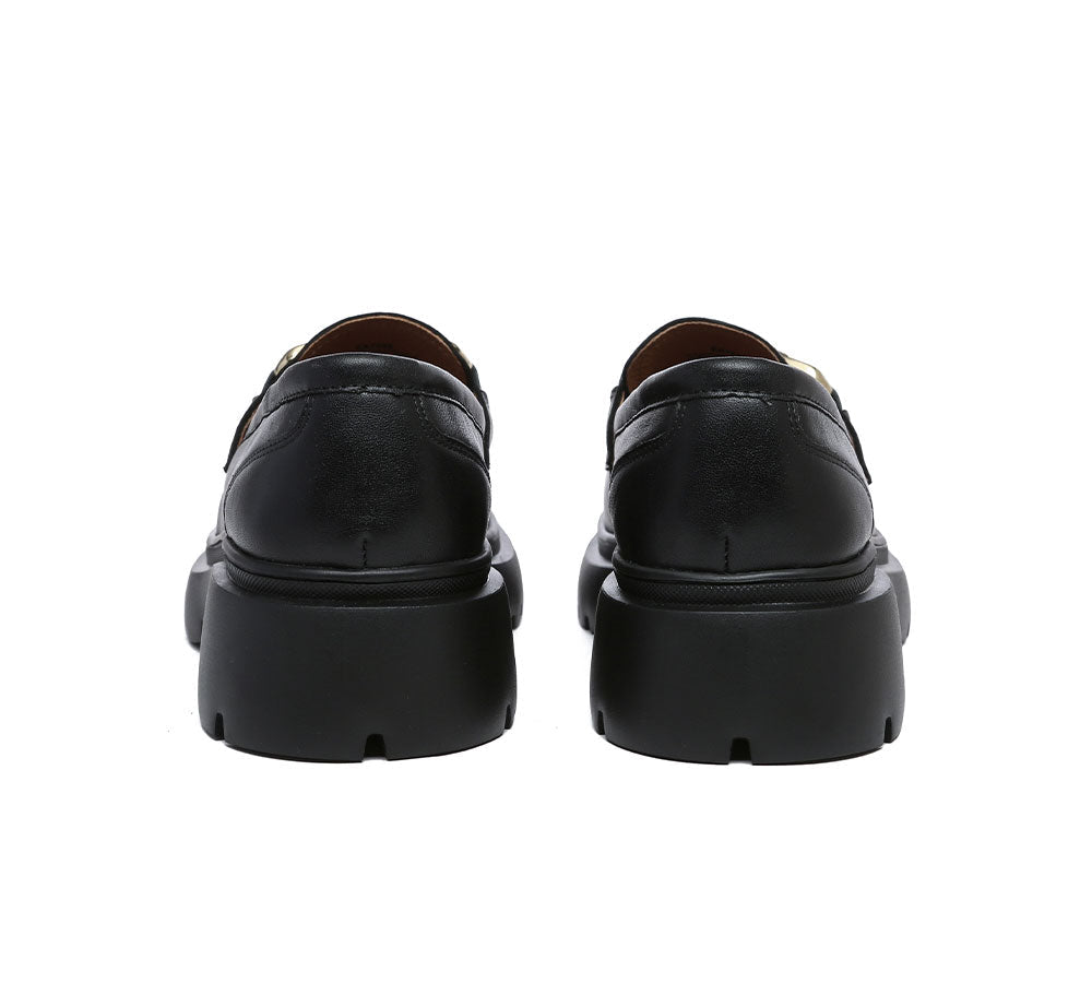 Loafers - Women Leather Chunky Platform Loafers Della