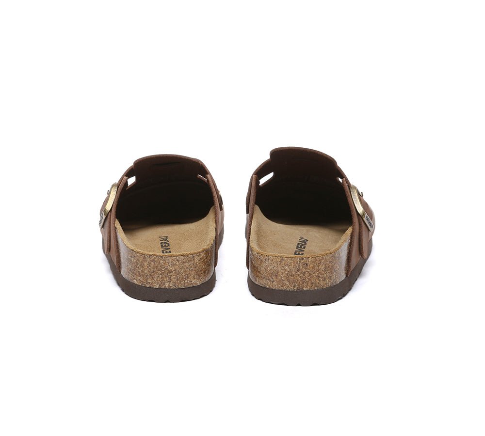 Men Leather Adjustable Buckled Straps Slip - on Flat Sandal Slides Brooklyn - Slides - Chocolate - AU Ladies 10 / AU Men 8 / EU 41 - Uggoutlet
