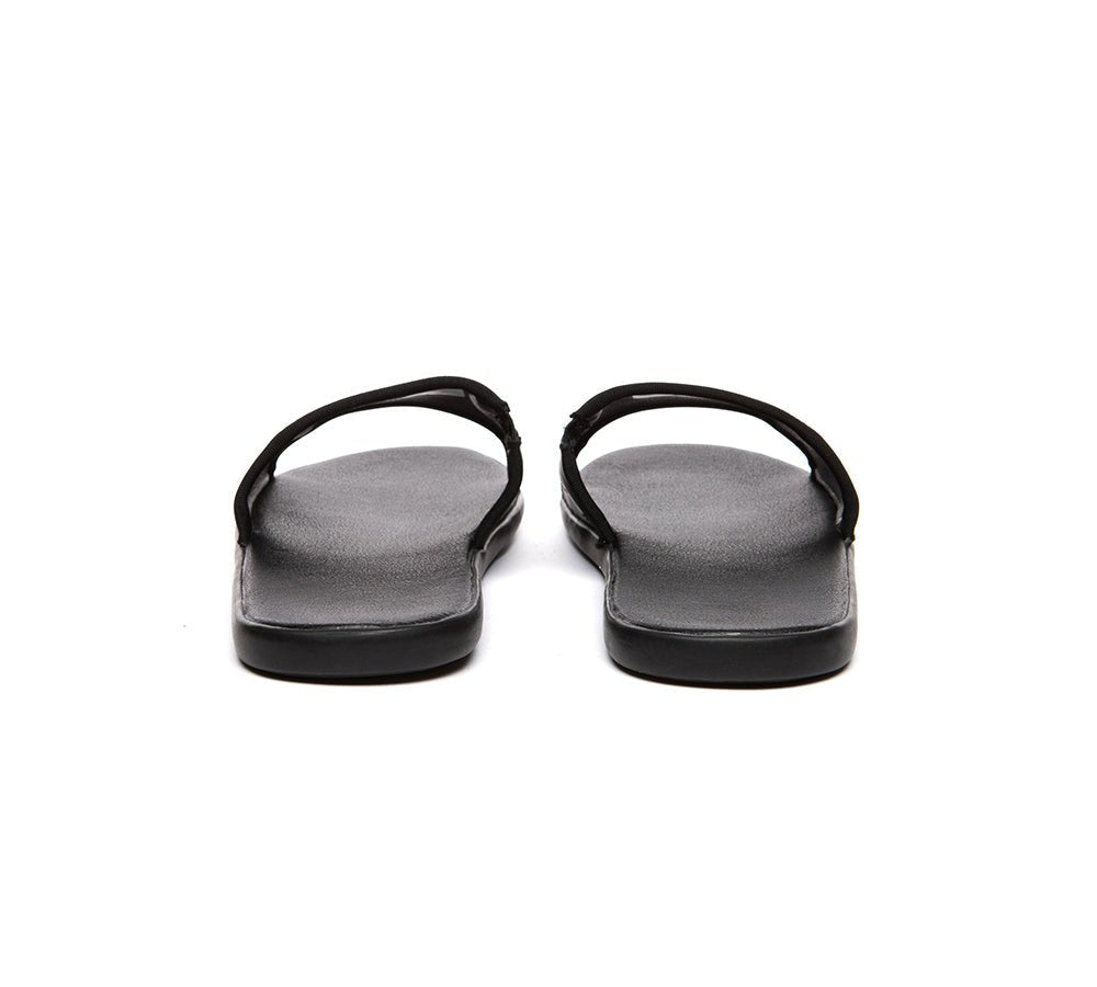 Men Leather Slip - on Ultra Soft Summer Slides Andy - Slides - Black - AU Ladies 9 / AU Men 7 / EU 40 - Uggoutlet