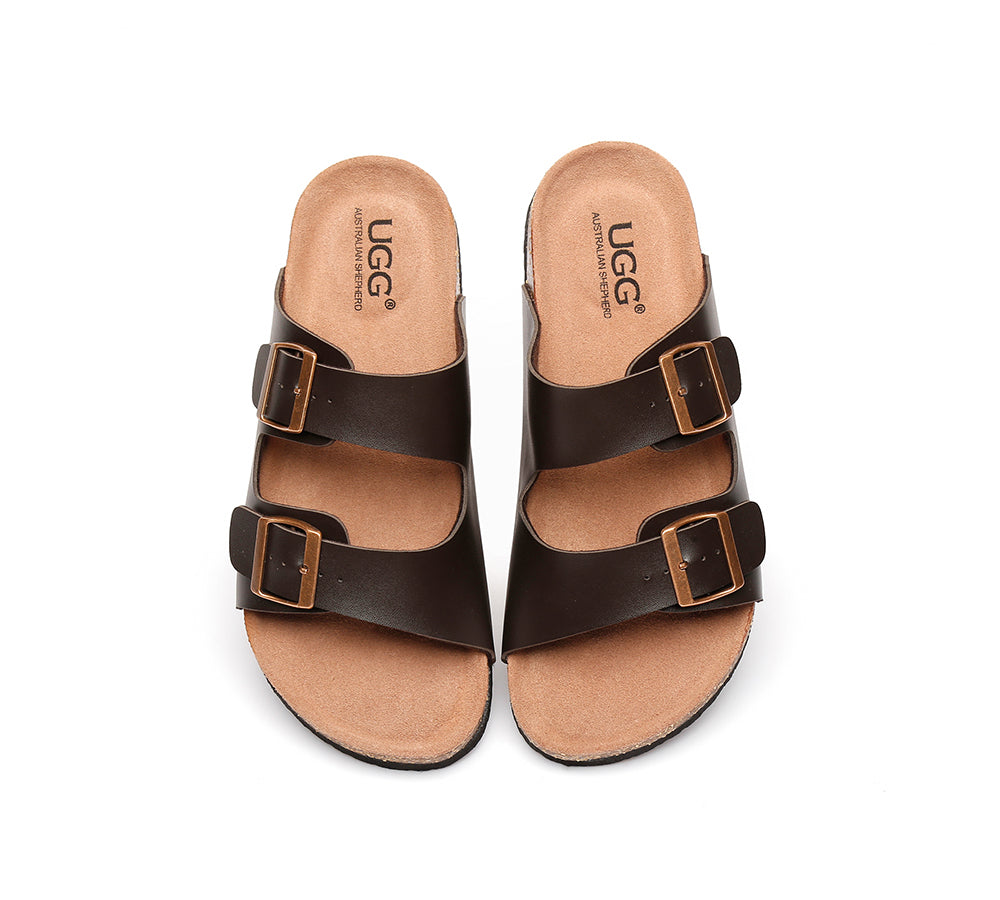 Sandals - AS UGG Summer Unisex Beach Slip-on Flats Sandal Slides Mick